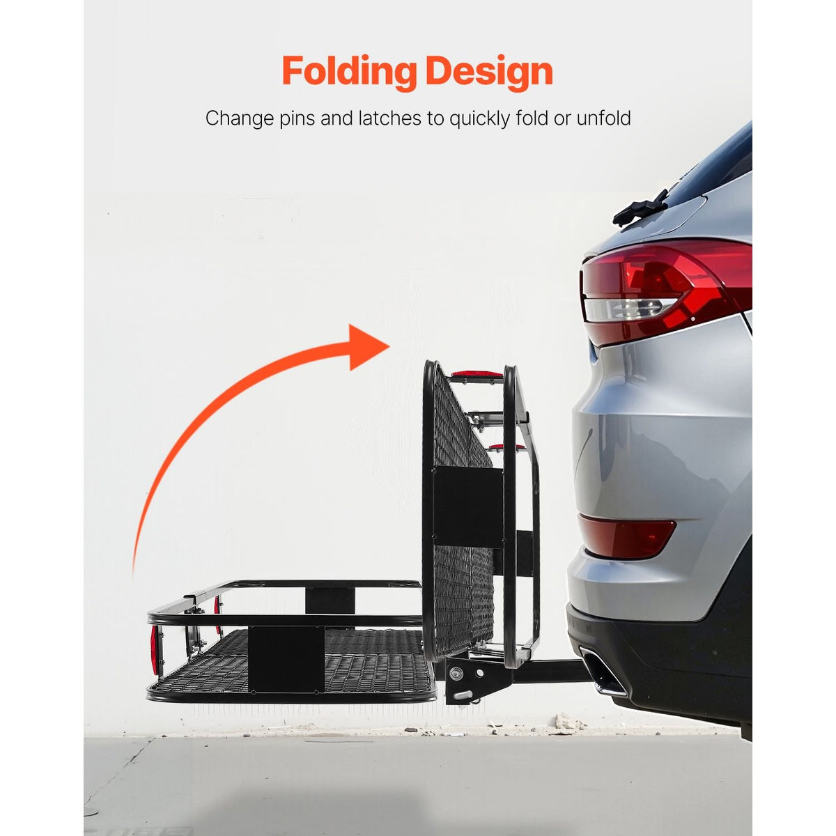 60" x 20" x 6", Hitch Cargo Carrier, 500 lbs Capacity Hitch Cargo Carrier with Cargo Net & Waterproof Cargo Bag, Folding Hitch Mount Cargo Carrier with Hitch Lock for 2" Receiver, Fit for SUVs