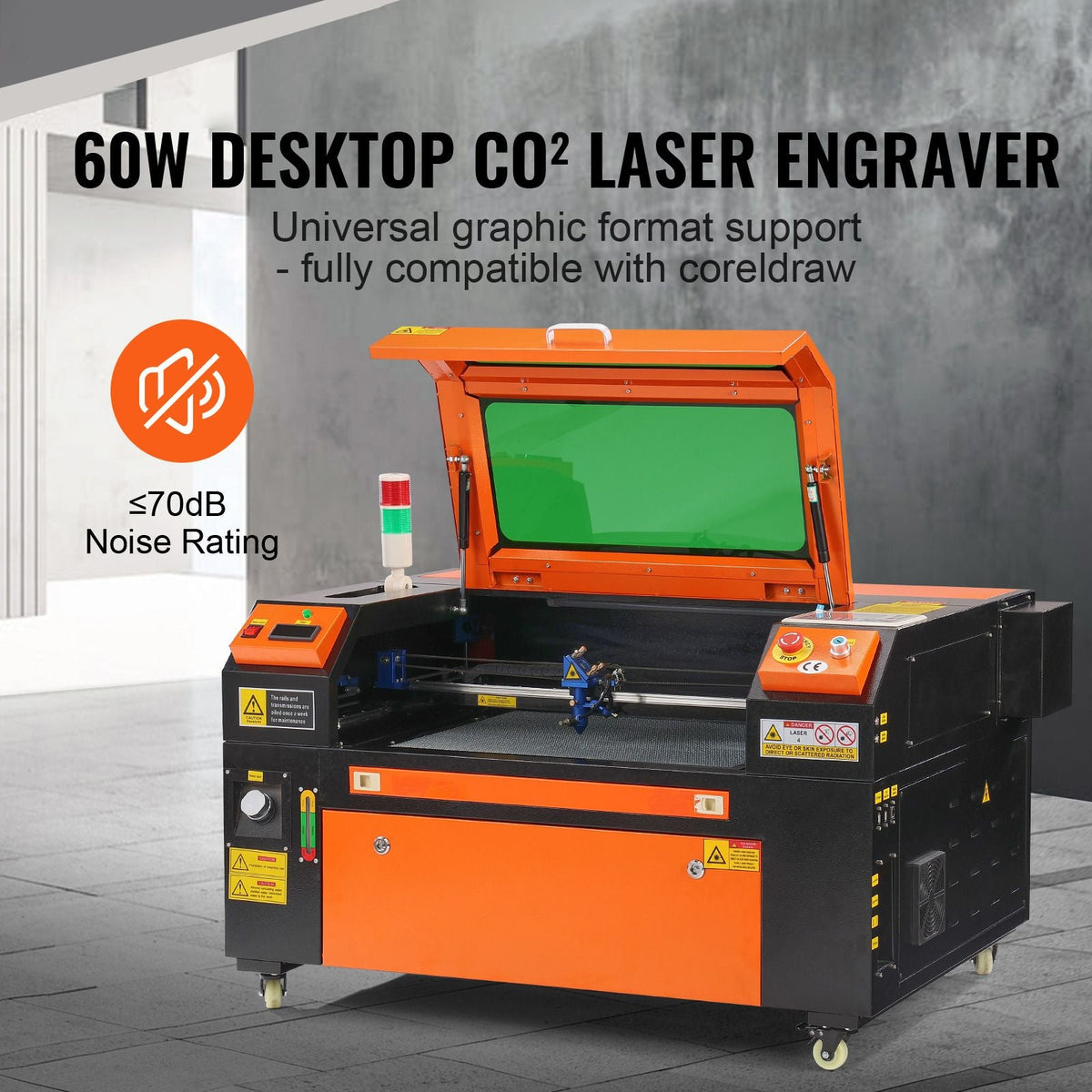 60W CO2 Laser Engraver, 16 x 24 in, 19.7 IPS Laser Cutter Machine with 2-Way Pass Air Assist, Compatible with LightBurn, CorelDRAW, AutoCAD, Windows, Mac OS, Linux, for Wood Acrylic Fabric More