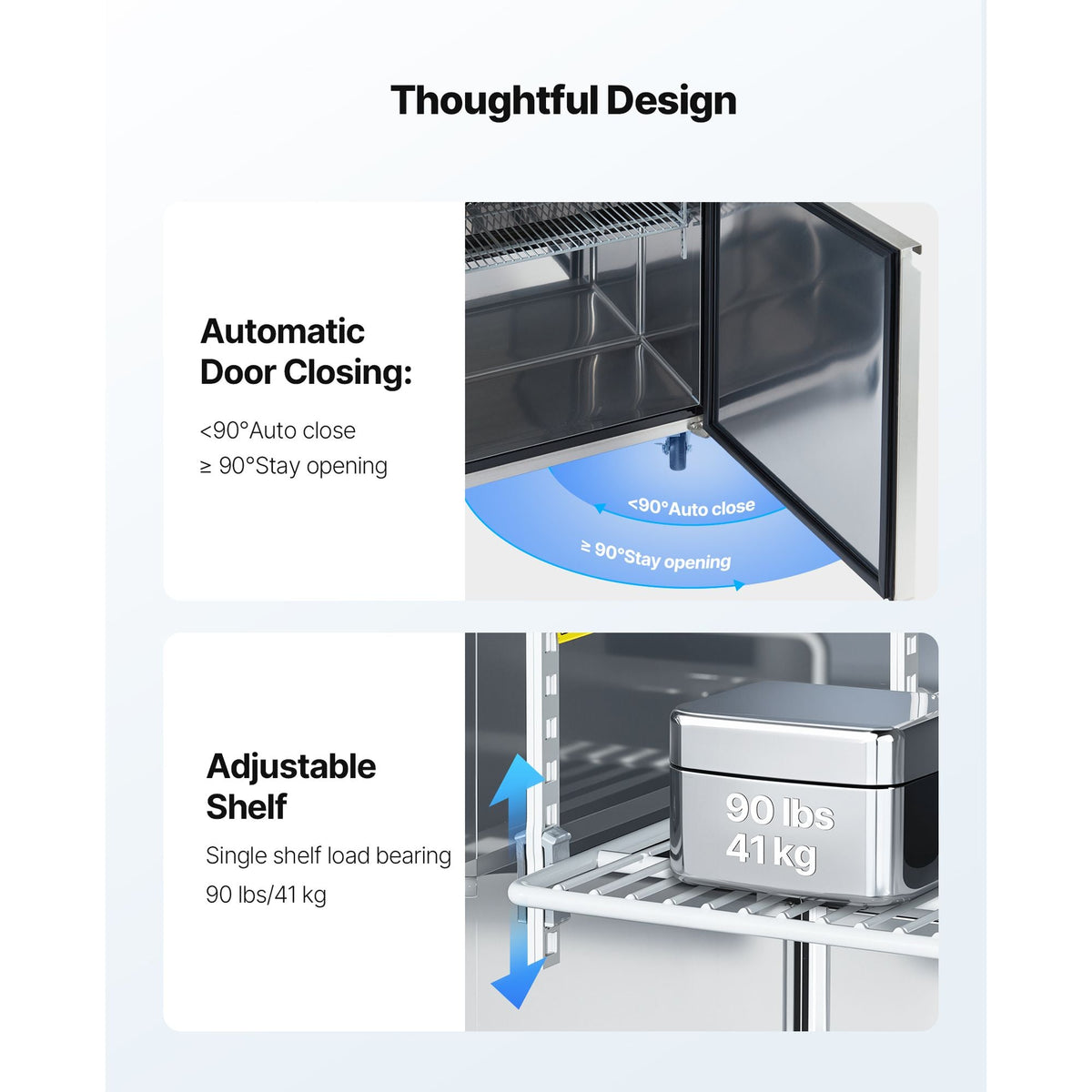 60"W Commercial Refrigerator, 15.4 Cu. Ft Sandwich Prep Refrigerated Table, Mega Top Food Prep Fridge with 16 Pans and Cutting Board, Stainless Steel Salad Prep Cooler for Restaurant, Food Truck