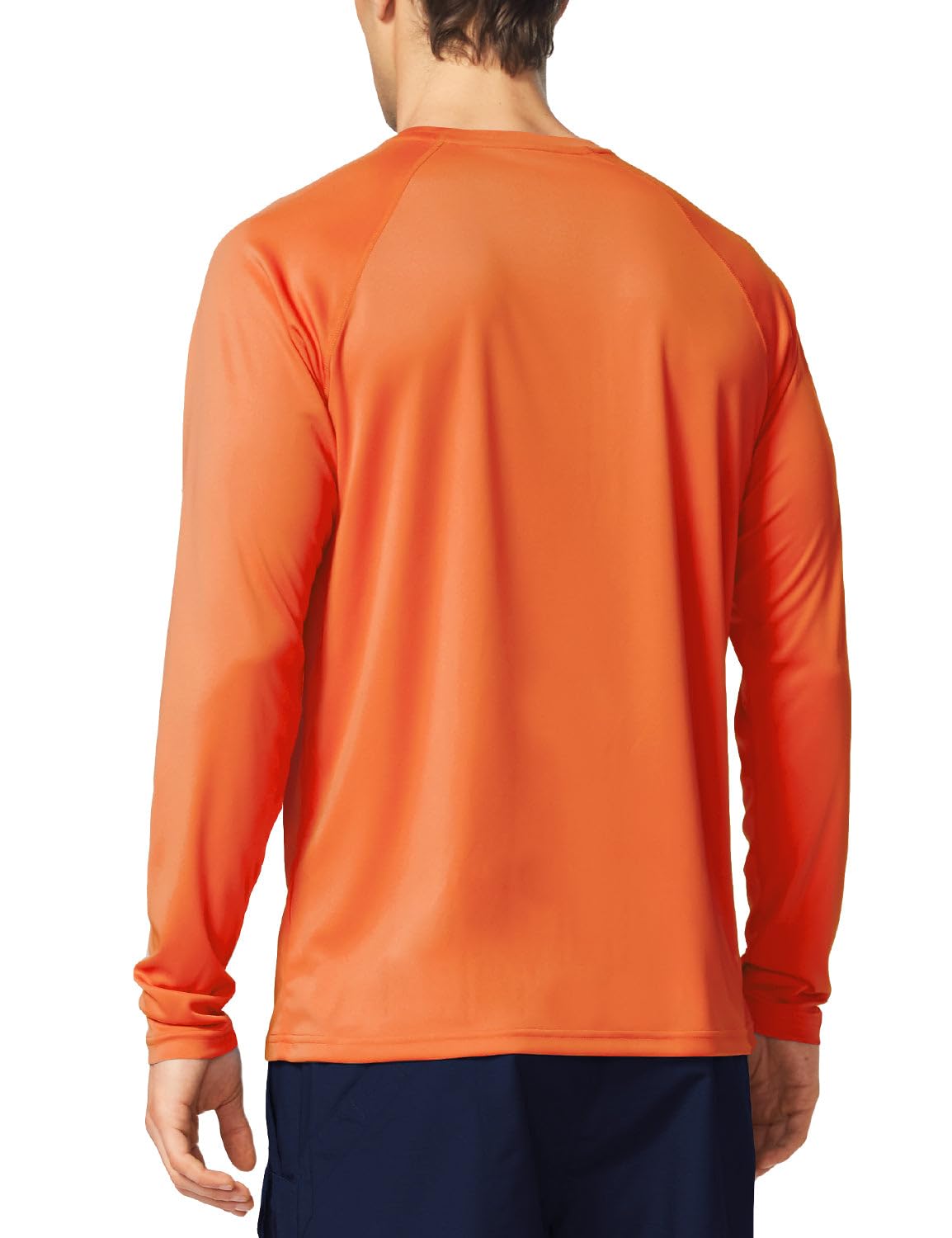 baleaf Mens UPF 50+ Sun Protection Shirts Long Sleeve Rash Guard, Quick Dry 4-Way Stretch for Fishing Swimming Surfing 01-Orange 3XL