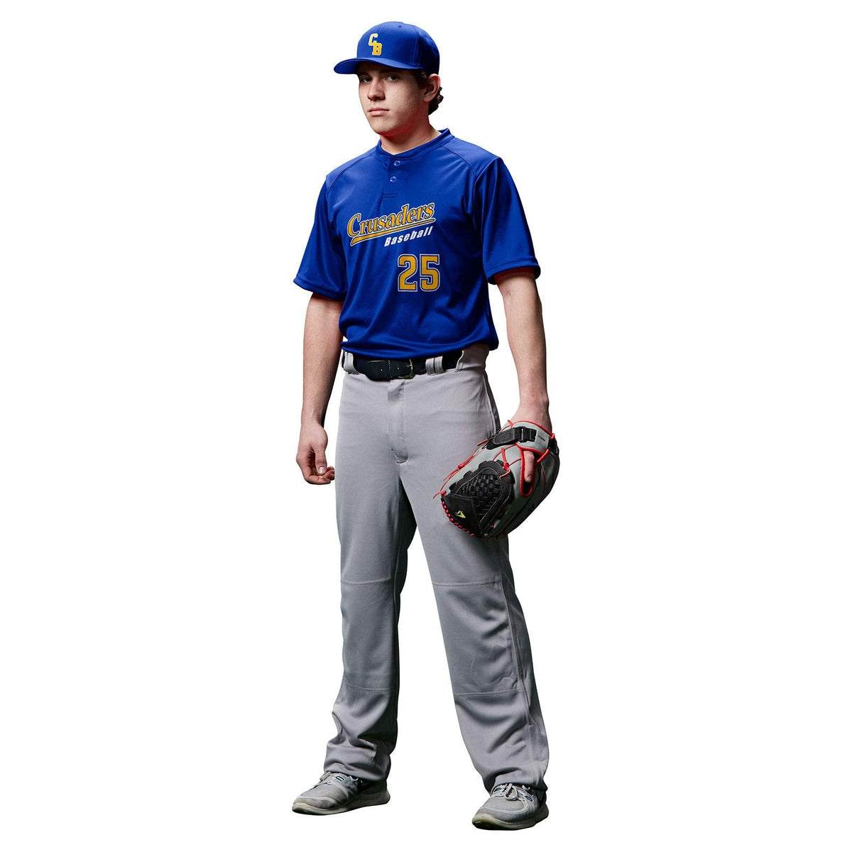 Champro Youth MVP Open Bottom Relaxed Fit Baseball Pant, Grey, Medium