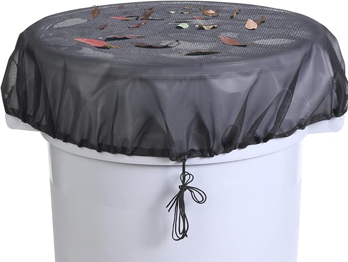 37.5 Inch Mesh Cover for Rain Barrel, Rain Bucket Leaf Filter Screen Cover