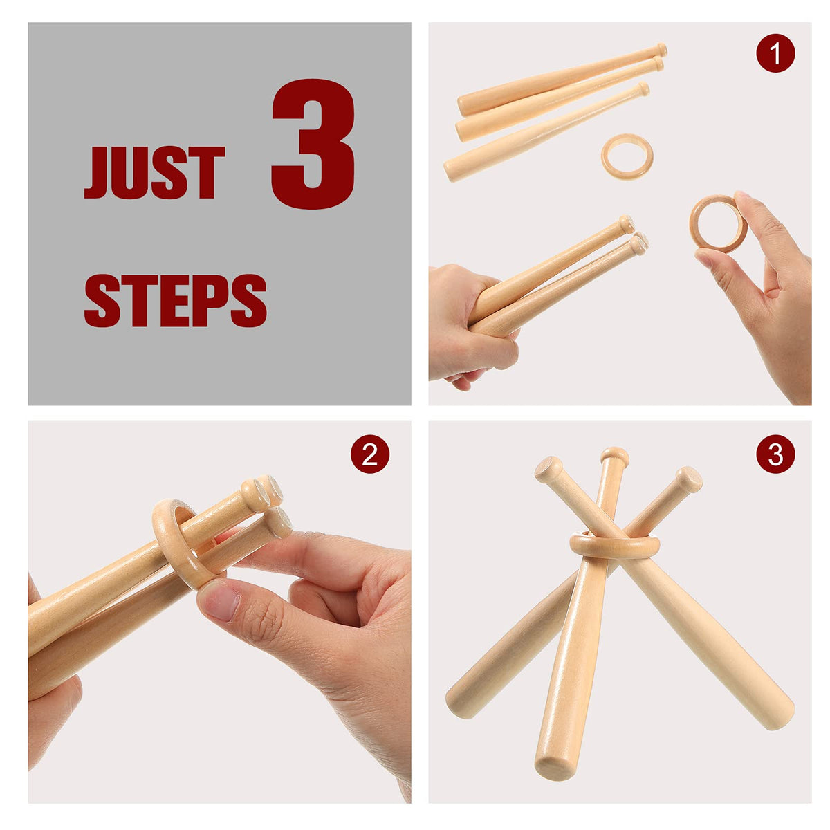 Honoson Baseball Stand Holders Balls Display Bat Wooden Stand Holder Display Centerpieces Tables for Baseball Sports Lover(1 Pack)