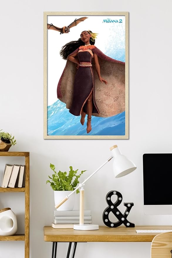 Trends International Disney Moana 2 - Matangi Wall Poster, 34L x 22.4W, Blonde Framed Version