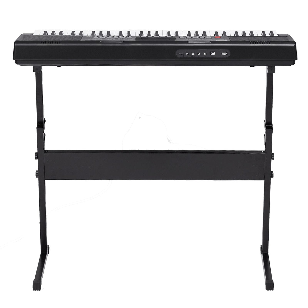 61 Key Digital Keyboard Piano, Lighted Keys, Electric Portable Piano with Adjustable Stand 600 Tones 500 Rhythms Built-In Speakers Sustain Pedal Headphones, USB MIDI for Beginners