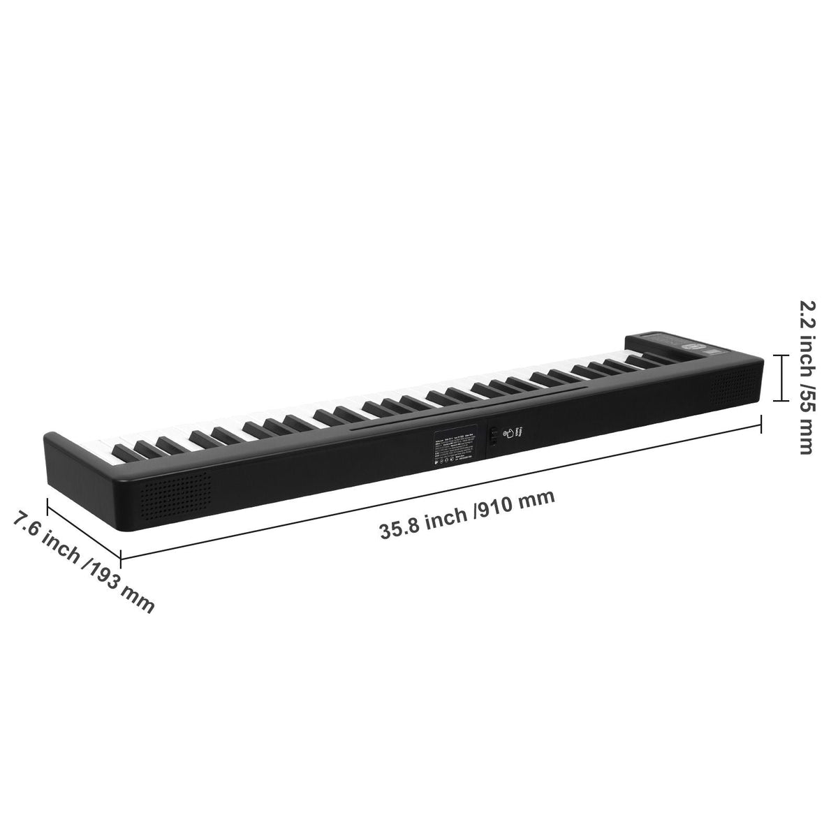 61 Key Folding Keyboard Piano, Bluetooth & MIDI, Portable Electronic Digital Foldable Piano with Sustain Pedal Touch Sensitive Lighted Keys Bag, Rechargeable for Beginners Teens Adults, Black