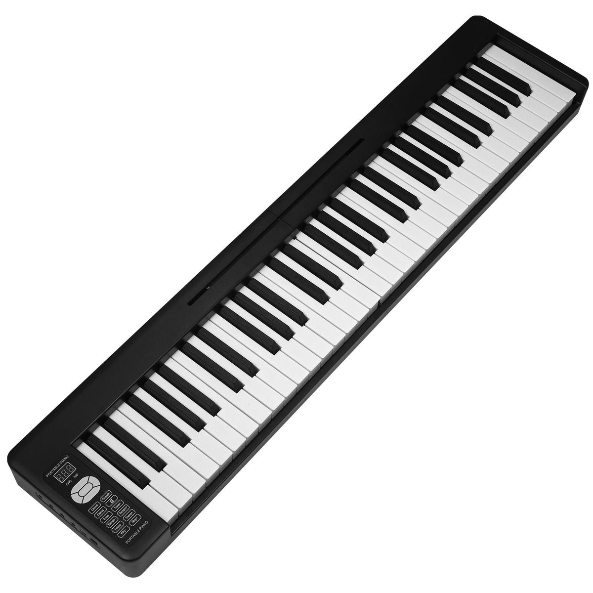 61 Key Folding Keyboard Piano, Bluetooth & MIDI, Portable Electronic Digital Foldable Piano with Sustain Pedal Touch Sensitive Lighted Keys Bag, Rechargeable for Beginners Teens Adults, Black