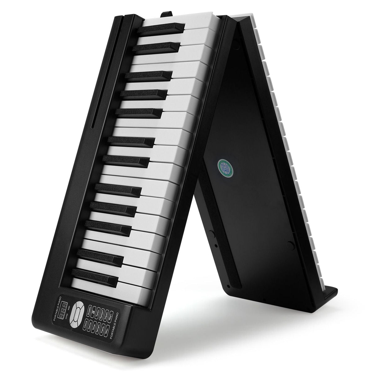 61 Key Folding Keyboard Piano, Bluetooth & MIDI, Portable Electronic Digital Foldable Piano with Sustain Pedal Touch Sensitive Lighted Keys Bag, Rechargeable for Beginners Teens Adults, Black