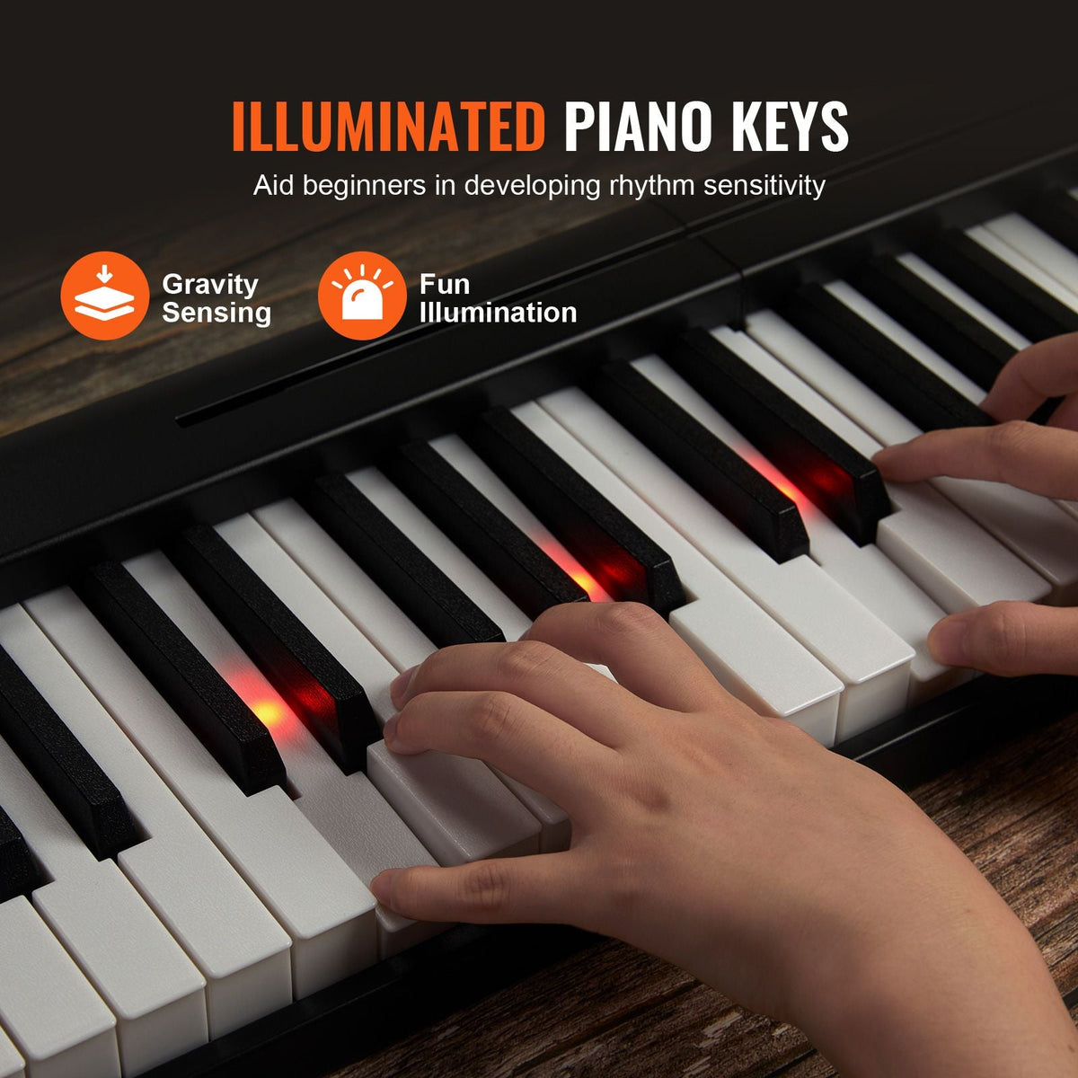 61 Key Folding Keyboard Piano, Bluetooth & MIDI, Portable Electronic Digital Foldable Piano with Sustain Pedal Touch Sensitive Lighted Keys Bag, Rechargeable for Beginners Teens Adults, Black