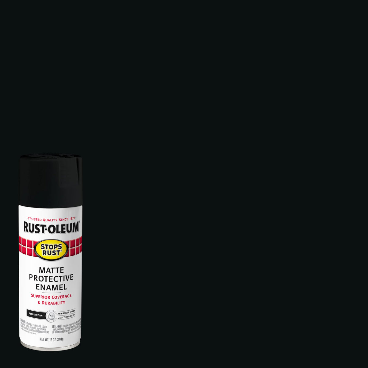 Rust-Oleum 369178 Stops Rust Spray Paint, 12 oz, Matte Peppercorn