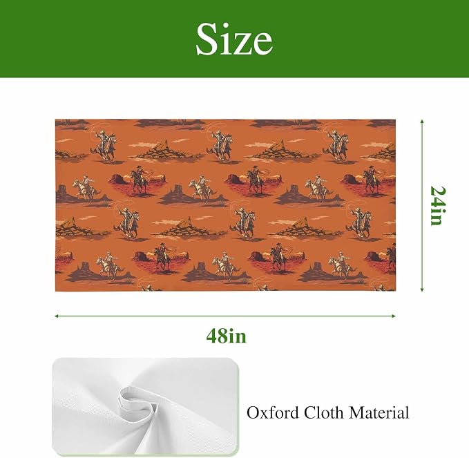 Cowboys Horses 4 Pcs Fluorescent Light Covers 4 x 2 Feet, Desert Ethnic Winds