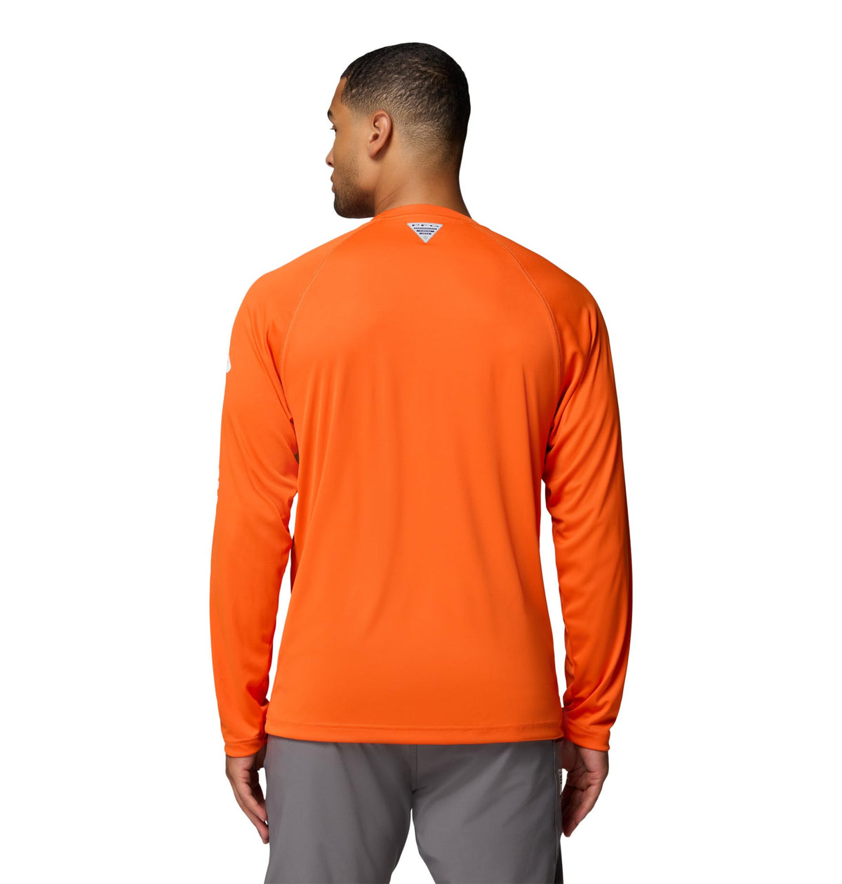 Columbia Men's PFG Terminal Tackle Long Sleeve Fishing Shirt, Spark Orange/White Logo, Large