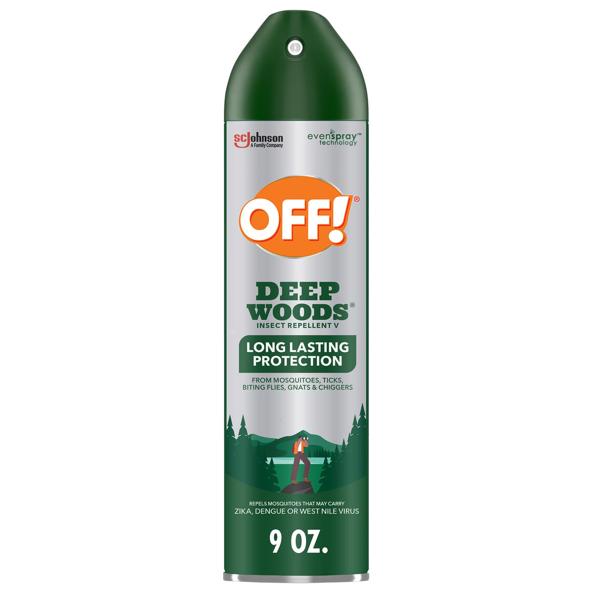 OFF! Deep Woods Insect Repellent Aerosol, Bug Spray with Long Lasting Protection from Mosquitoes and Ticks, 9 oz