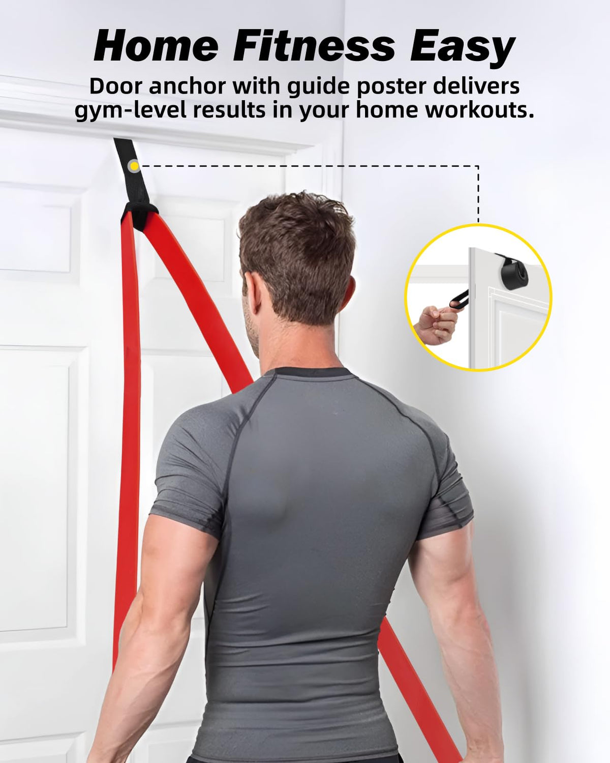 Zacro Resistance Bands with Door Anchor, 6 Levels Heavy Duty Pull Up Exercise Bands Set for Working Out, Muscle Training, Physical Therapy, Men&Women