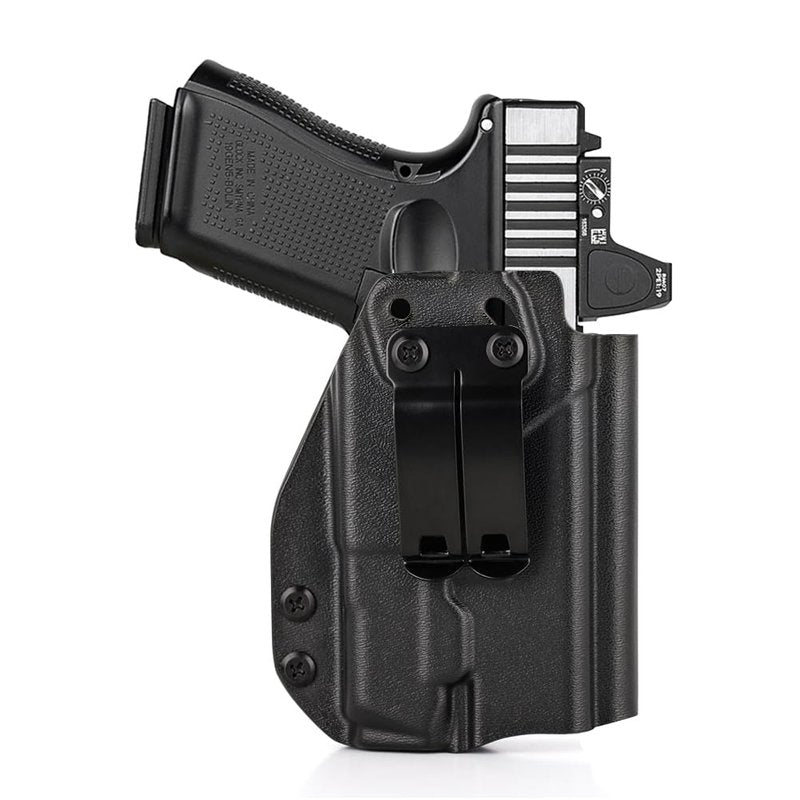 IWB Compatible with Glock 19 Gen 3/4/5/6 19X 23 32 44 45 Olight PLX Tactical Flashlight Holster for Concealed Carry, Right Hand Draw, Appendix Carry Holster for Glock G19 with Olight PL-X Pistol Light
