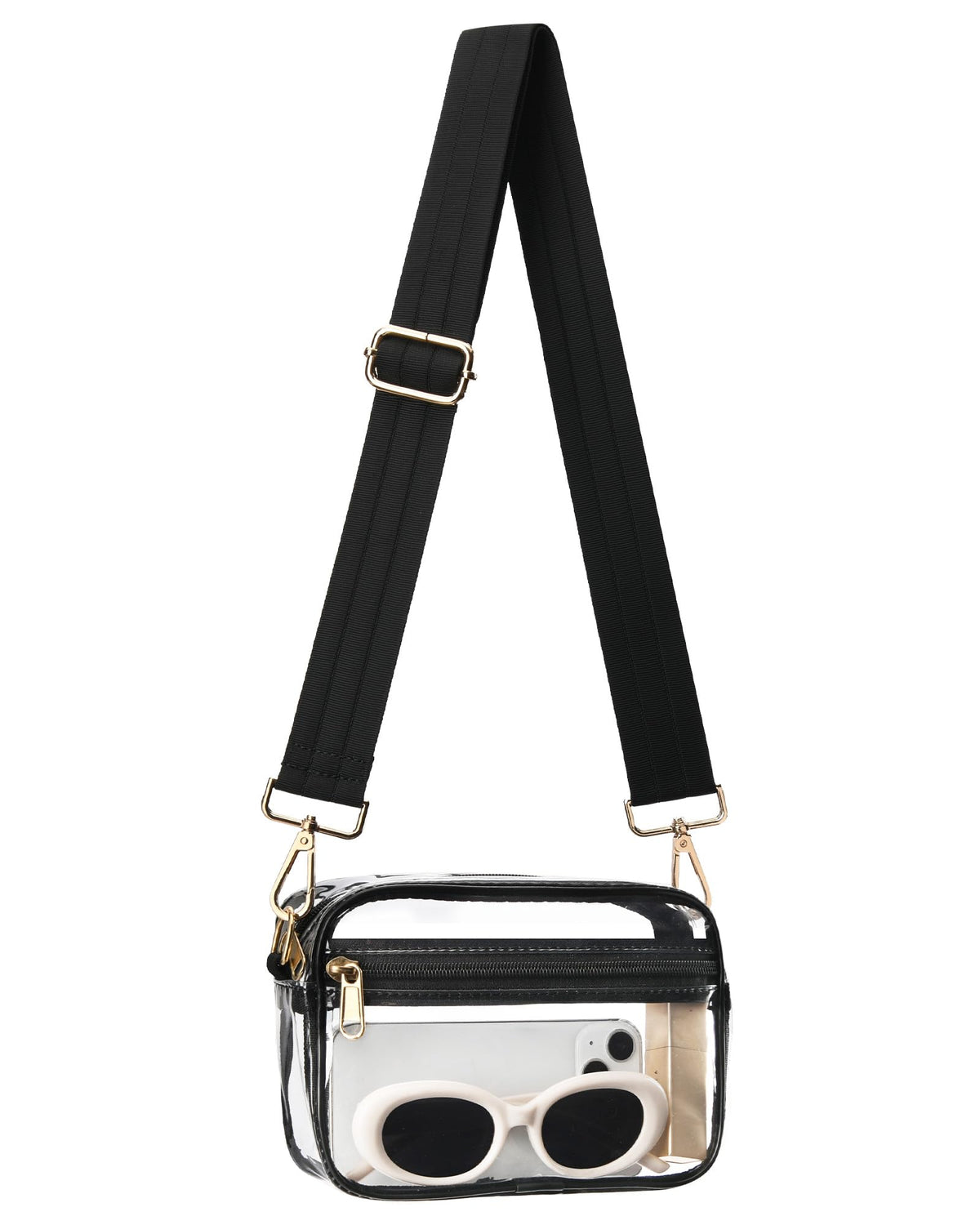 HULISEN Clear Crossbody Bag Stadium Approved, Clear Purses for Women Stadium Crossbody for Concert, Sport Events