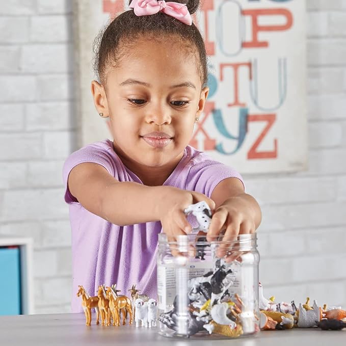 Learning Resources Farm Animal Counters - 60 Pieces, Ages 3+ Toddler Learning Toys, Farm Animals Toys, Develops Counting and Matching Skills