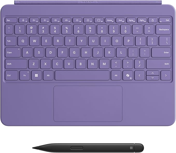 Microsoft Surface Pro Keyboard and Slim Pen 2 Bundle for Surface Pro 12" Device, Alcantara Material, Violet