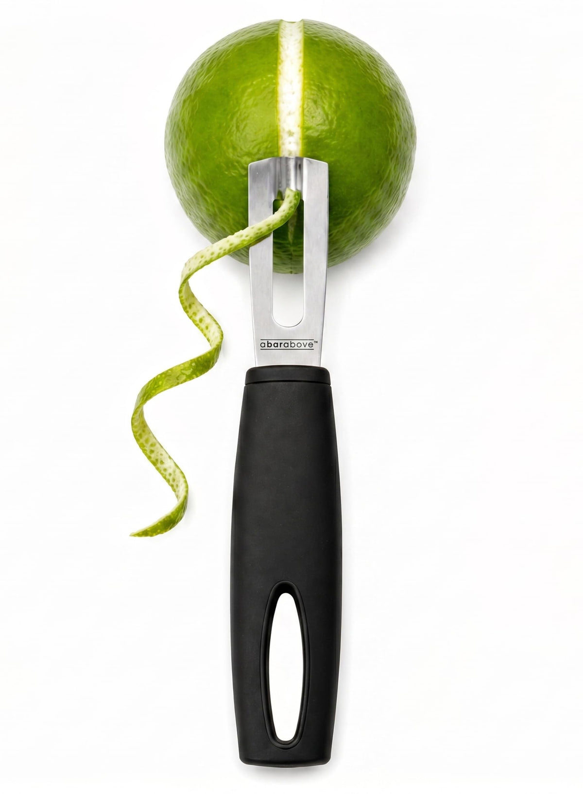 A Bar Above Channel Knife, White Ergonomic Handle Gold Blade, Citrus Peeler