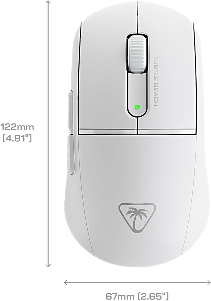Turtle Beach Burst II Air Wireless Gaming Mouse - 47g Ultra Lightweight, Optical Switches, 26000 DPI Optical Sensor, 120-hour Rechargeable Battery, Symmetrical Design, Bluetooth, USB-C Cable – White