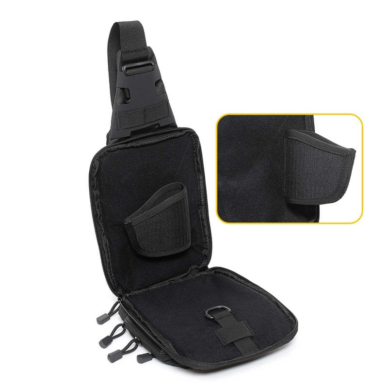 Vdones CCW Concealed Carry Chest Bag with Gun Holster, Adjustable Tactical Sling Bag Crossbody EDC Gun Carry Bag for Men