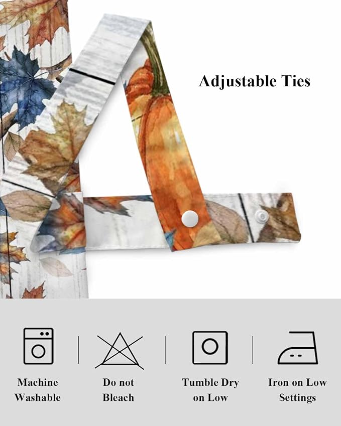 Thanksgiving Pumpkin Tie Up Valance Curtains