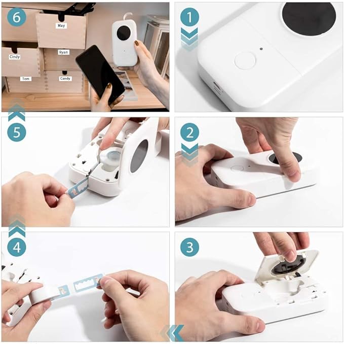 Phomemo D30 D35 Label Maker Tape, Black on Fat Little Dragon, Flower Little Dragon, Obediently Little Dragon Pre-Cut Sticker Thermal Paper Self-Adhesive Label, 14mm x 50mm (0.55 x 1.96 Inch) 3-Roll