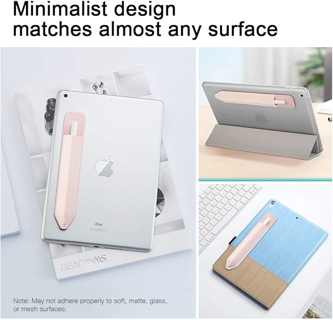 ESR Pencil Holder Compatible with Pencil (2nd/1st Generation) & Pencil (USB-C), Elastic Pocket, Stylus Pens Protected and Safe, Pouch Adhesive Sleeve Attached to Case for Stylus Pens, Rose Gold