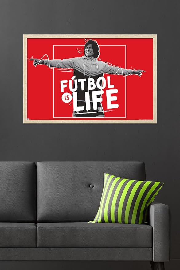 Ted Lasso - Futbol is Life Wall Poster, 34L" x 22.4W", Blonde Framed Version