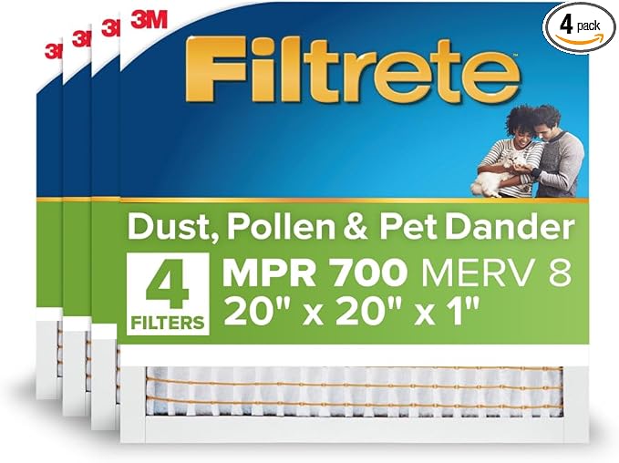 Filtrete 20x20x1 AC Furnace Air Filter, MERV 8, MPR 700, Tough on Pollen