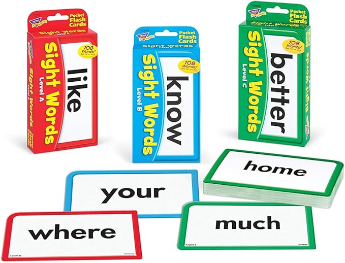 Trend Enterprises Sight Words Bundle - Pocket Flash Cards Set - for Home, Travel, Classroom