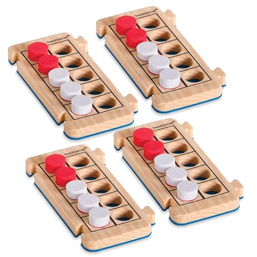 hand2mind Foam RekenRods Ten Frame Boards, Red and White Counters, Kindergarten Learning Games, Ten Frame Math Manipulatives, Counting Toys, Math Games (4 Ten Frames and 40 Math Counters)