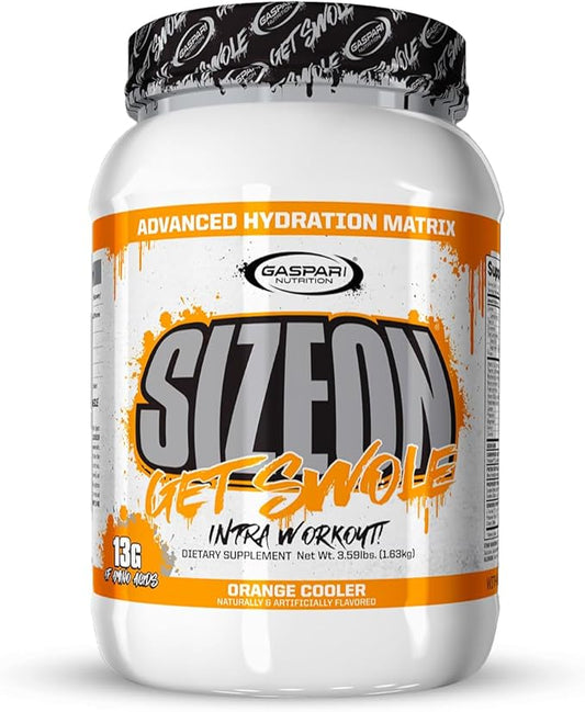 Gaspari Nutrition SizeOn, The Ultimate Hybrid Intra-Workout Amino Acid & Creatine Formula, Increased Muscle Volume & Muscle Recovery (Orange Cooler, 24 Servings)