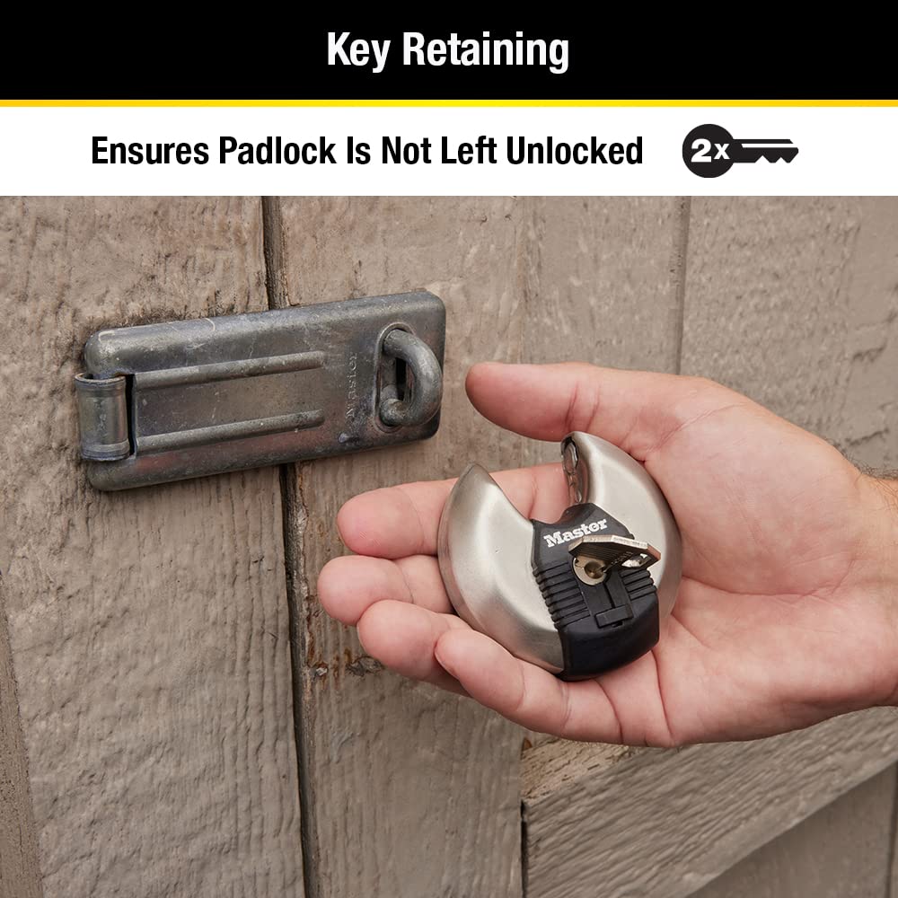 MASTERLOCK M40XKADCCSEN 70mm Disc Padlock, 2-3/4"