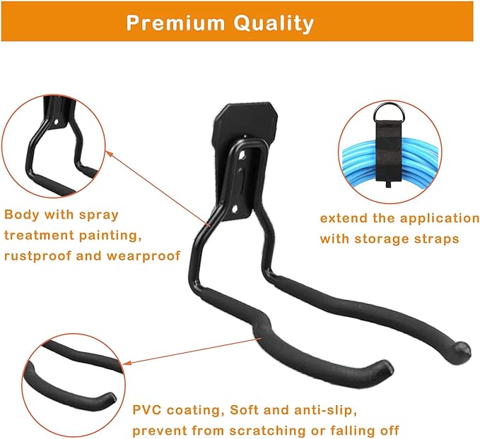 Garden Power Tool Hanger, Garage Wall Hooks, Weedeater Rack, String Trimmer Hanger, Utility Hooks for Garage Tool Organizers and Storage - Black-1 Pcs