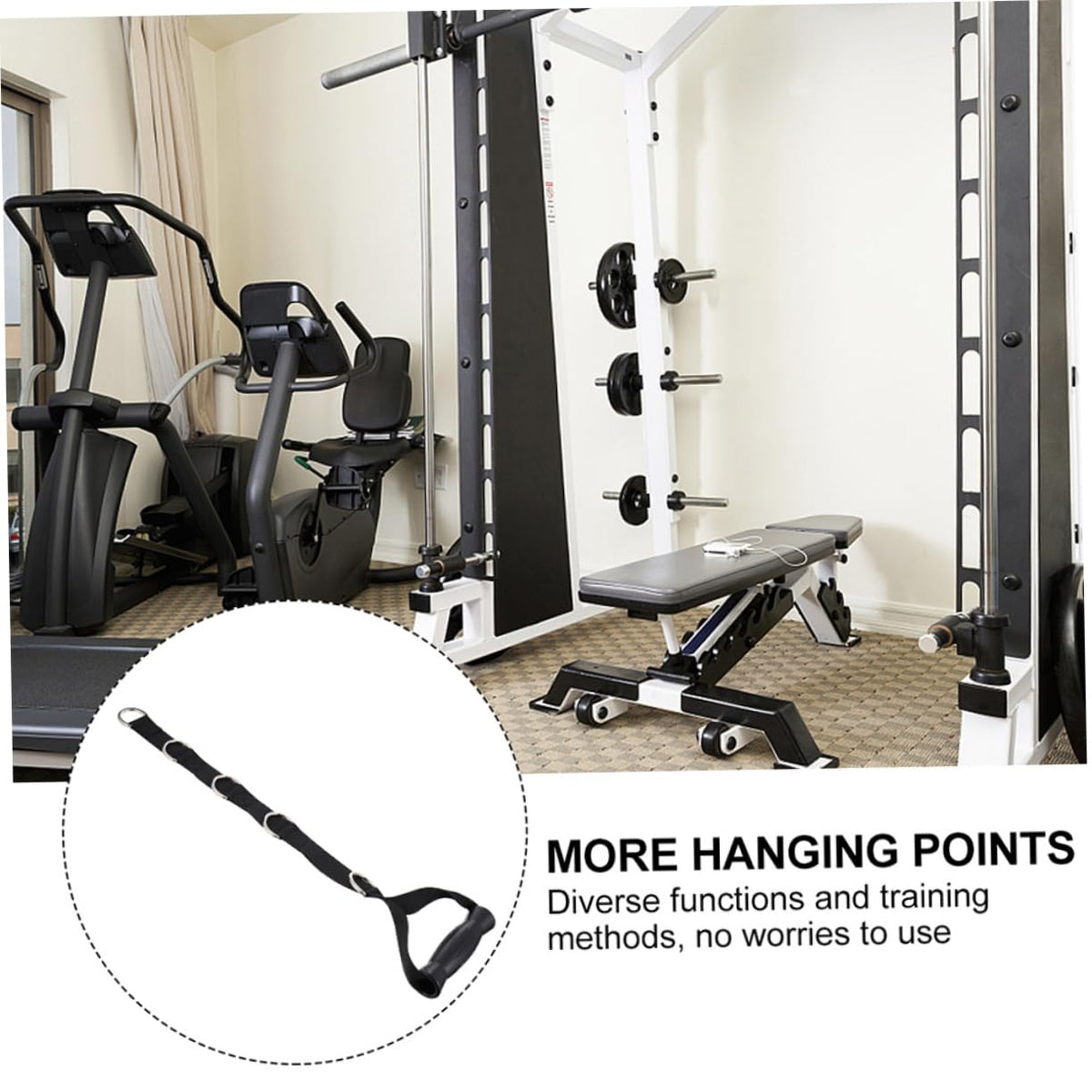 Kisangel 2pcs Heavy Duty Fitness Resistance Bands Exercise Pull Handles Black Tension Tape for Strength Equipment and Bicep Workouts