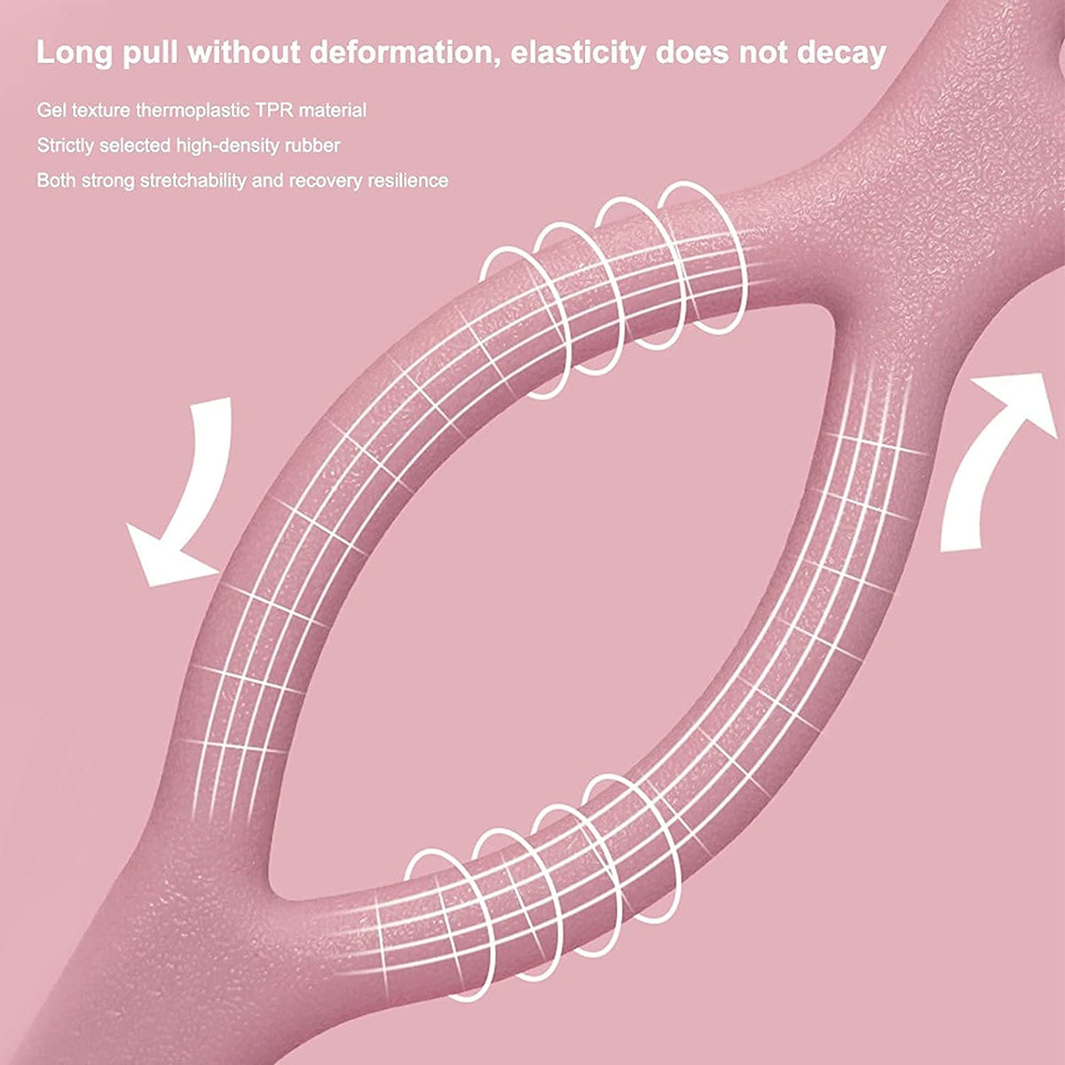 Figure 8 Stretch Resistance Band, Portable Elastic Fitness Pulling Rope Chest Expander, Arm Back Shoulder Training Stretch Bands for Strength Muscle Yoga Pilates Stretching Physical Therapy (Pink)