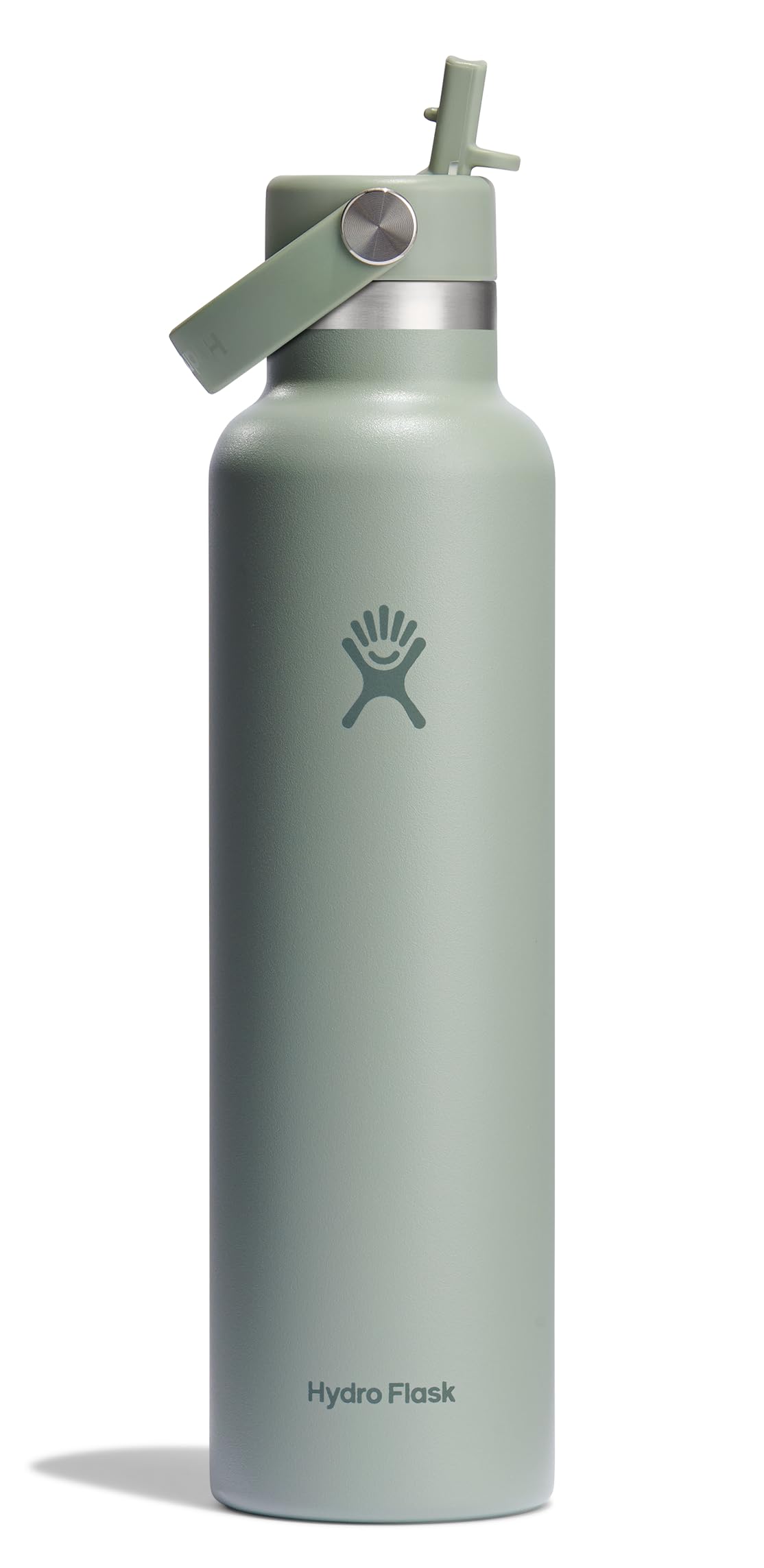 Hydro Flask Water Bottle - Insulated Stainless Steel - Straw Lid, Non Spill, Leakproof 24 Oz Agave Green