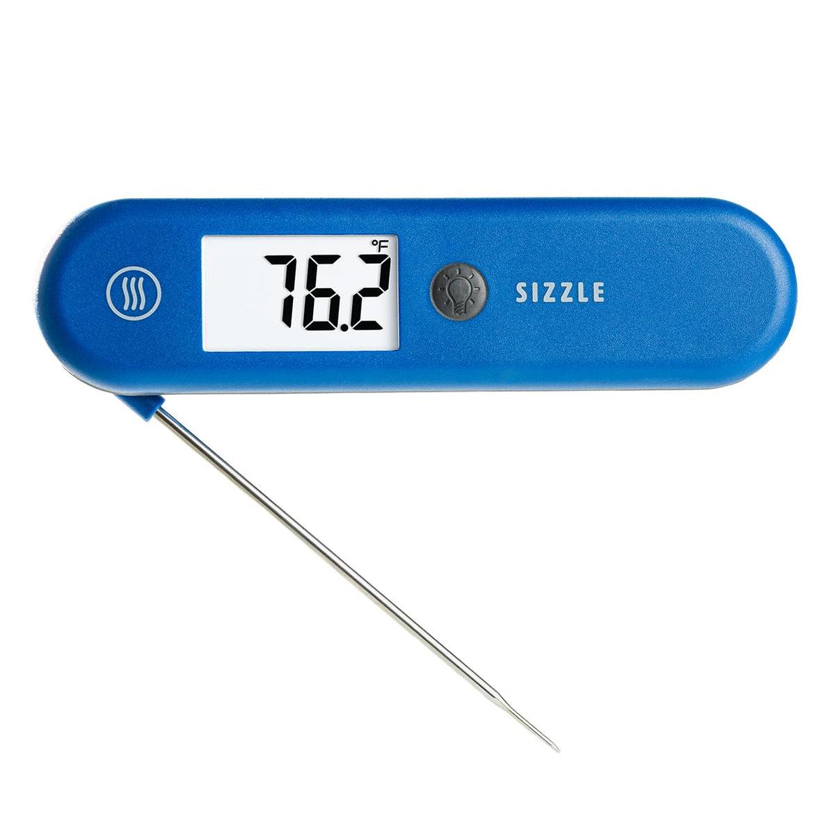 ThermoWorks SIZZLE Digital Meat Thermometer – Instant Read in 2 Seconds, Waterproof, Folding Probe with Magnetic Back, Auto-Rotating Backlit Display, for Cooking Food, Grill & BBQ - Cayenne Pepper Red