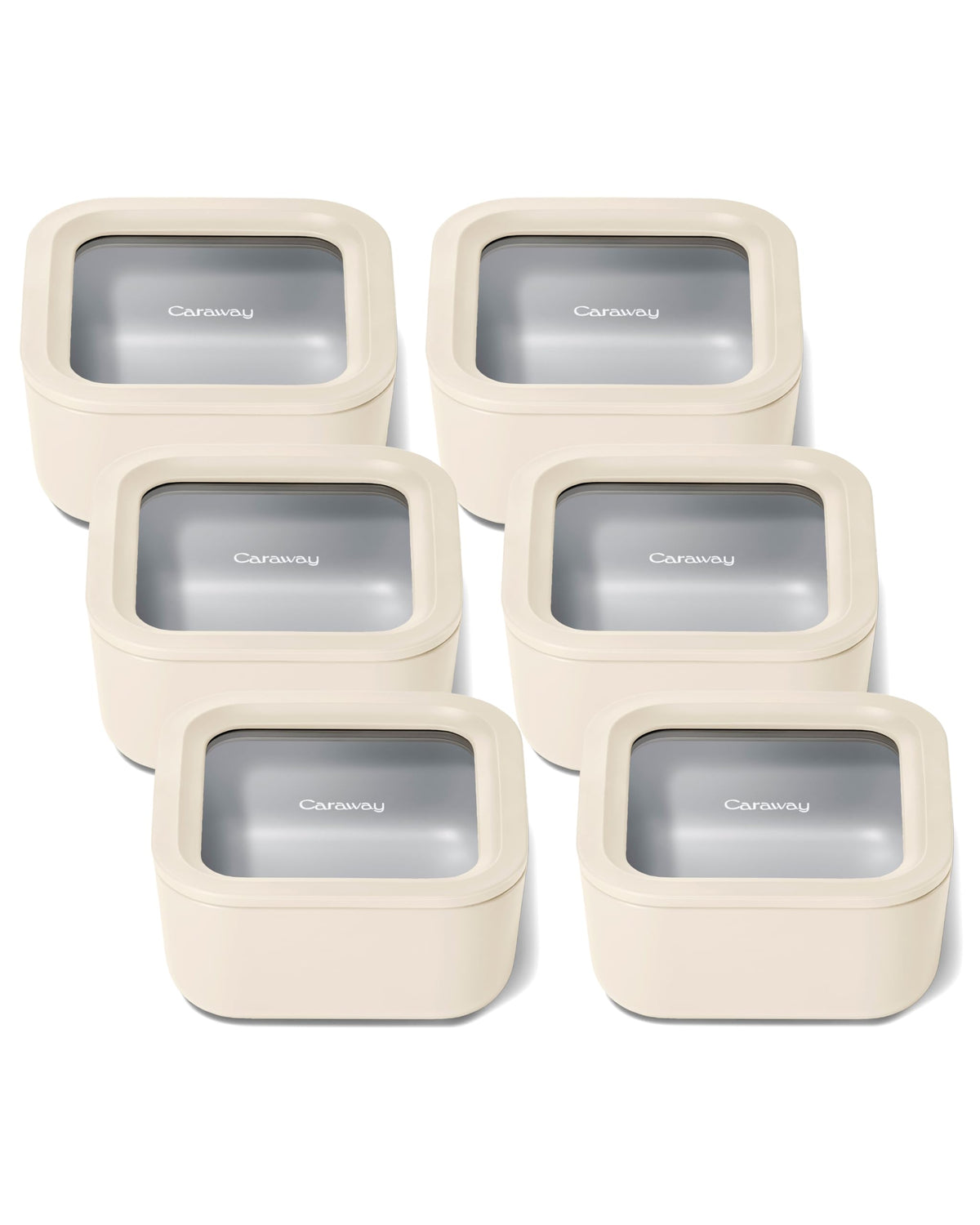 Caraway 6-Piece Glass Food Storage Container Set