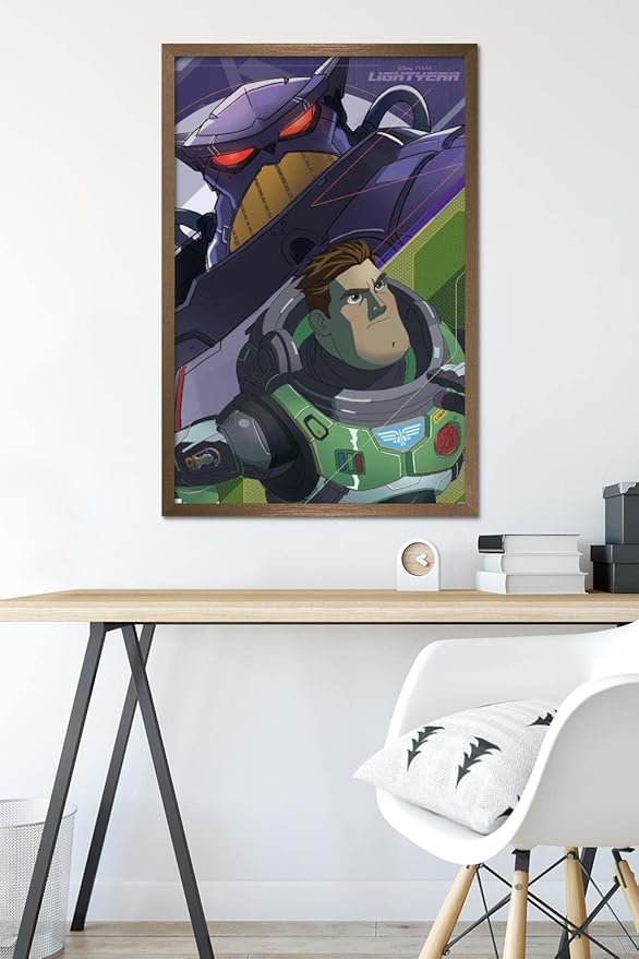 Trends International Disney Pixar Lightyear - Buzz and Zurg Wall Poster, 22.375" x 34", Bronze Framed Version