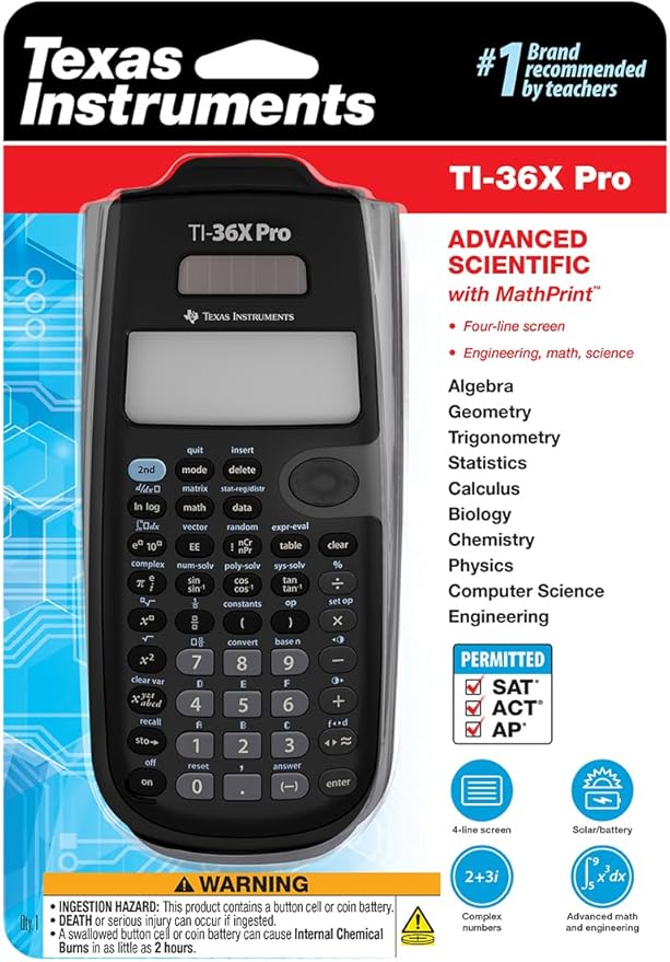 Texas Instruments TI-36X Pro Engineering/Scientific Calculator | 9.7 Inch | Black.