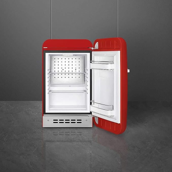 Smeg FAB5 Retro Mini Fridge – 50s Style Compact Small Refrigerator, 1.2 cu ft, Automatic Defrost, LED Lighting, Adjustable Shelves– Made in Italy – Perfect for Home, Dorm, Office, Hotel -Red
