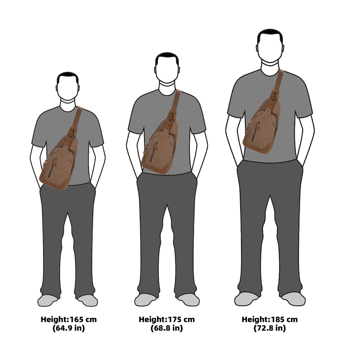 KL928 Canvas Sling Bag Crossbody Bags Casual Shoulder Daypack for Men Women