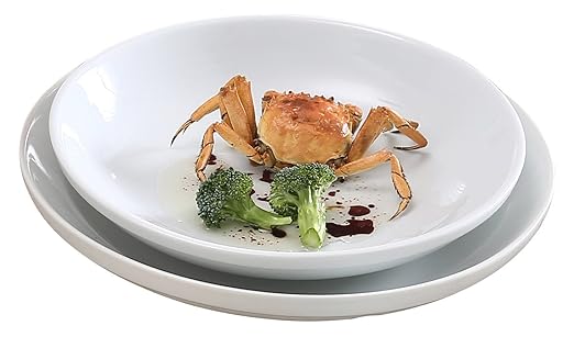Yanco AC-12-S ABCO 12" Salad/Pasta Bowl, 62 oz Capacity, Porcelain, Super White, Pack of 12