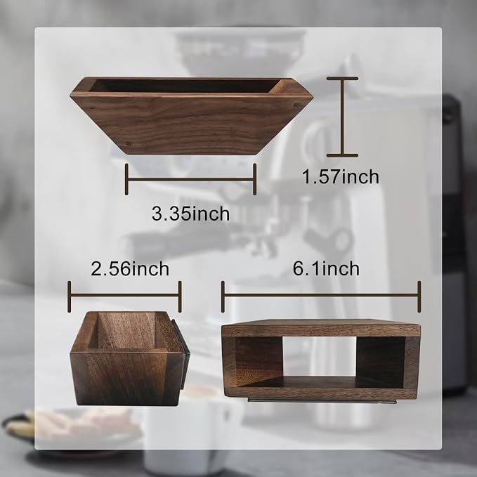 Coffee Filter Holder Magnetic, Solid Walnut Wood Coffee Filter Storage Organizer