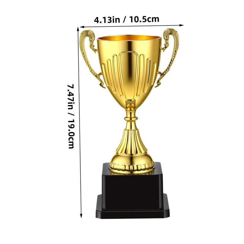 Totority Mini Gold Trophy with Black Square Base 7.5 Inch Award Cup for Classroom Rewards Party Prizes and Sports Recognition