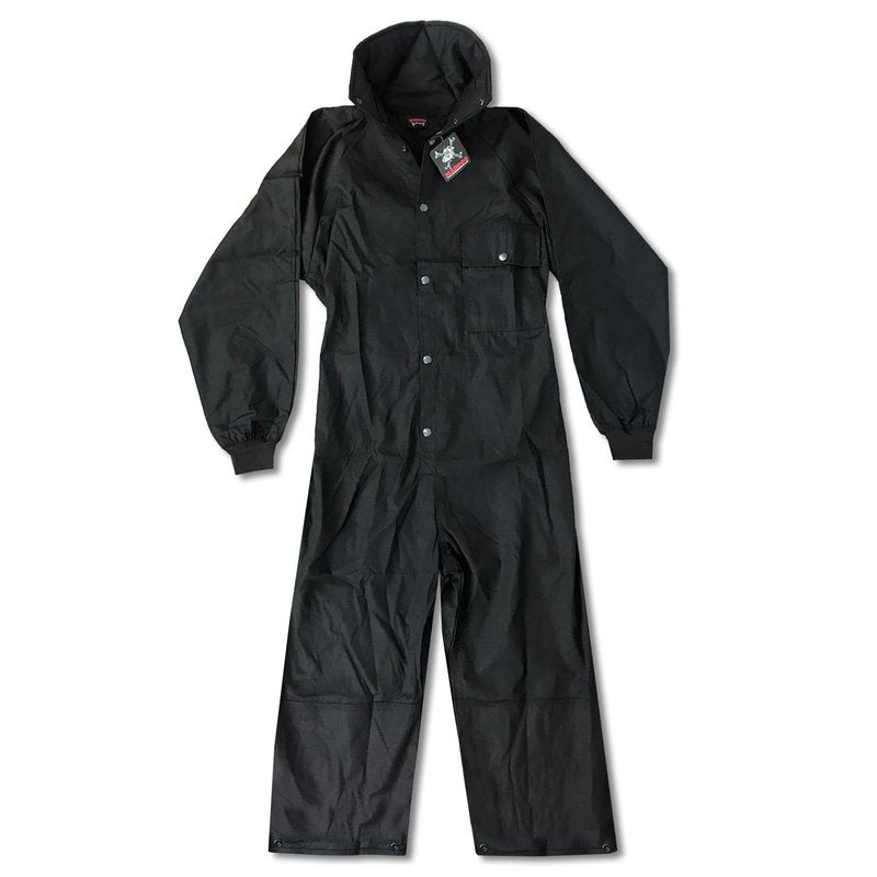 Maddog Durable Ripstop Step-In Coveralls | Full Body Paintball, Airsoft, Mechanic, Outdoor Work Protective Wear Jumpsuit - Tactical Black - Large