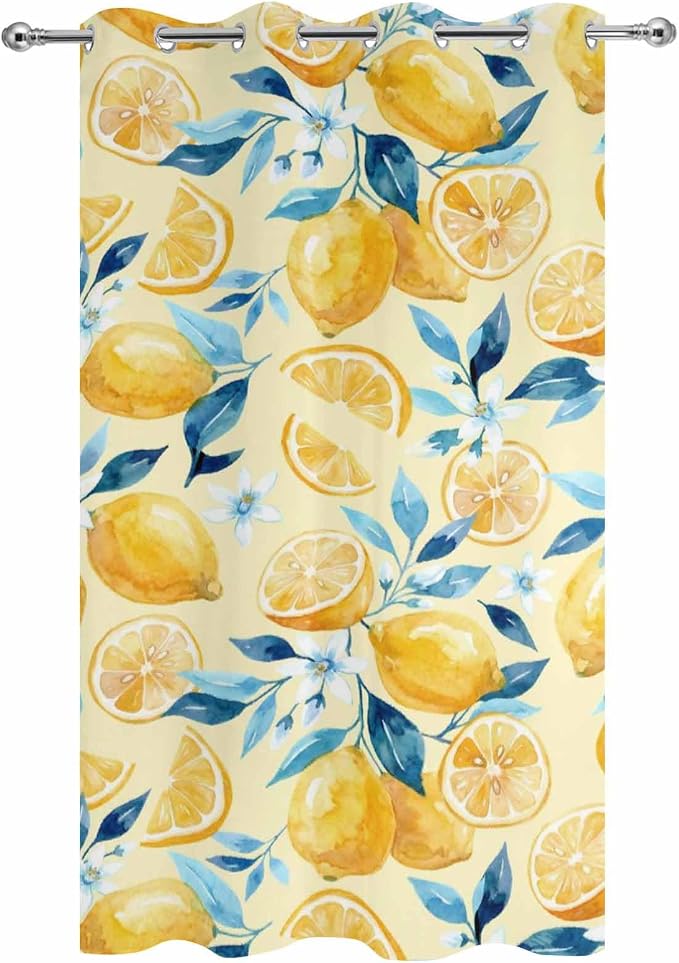 Lemon Outdoor Curtains for Patio Lemon Leaves Summer Plants Begin Waterproof