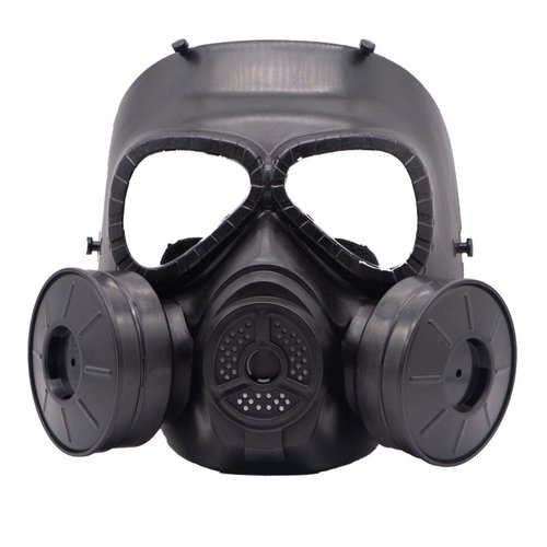 M04 Airsoft Protective Gas Mask, Tactical Full Face Eye Protection Skull Dummy Game Mask with Adjustable Strap for BB Gun CS Cosplay Halloween Masquerade Costume,No Anti-Gas Function,2 Filter Fans